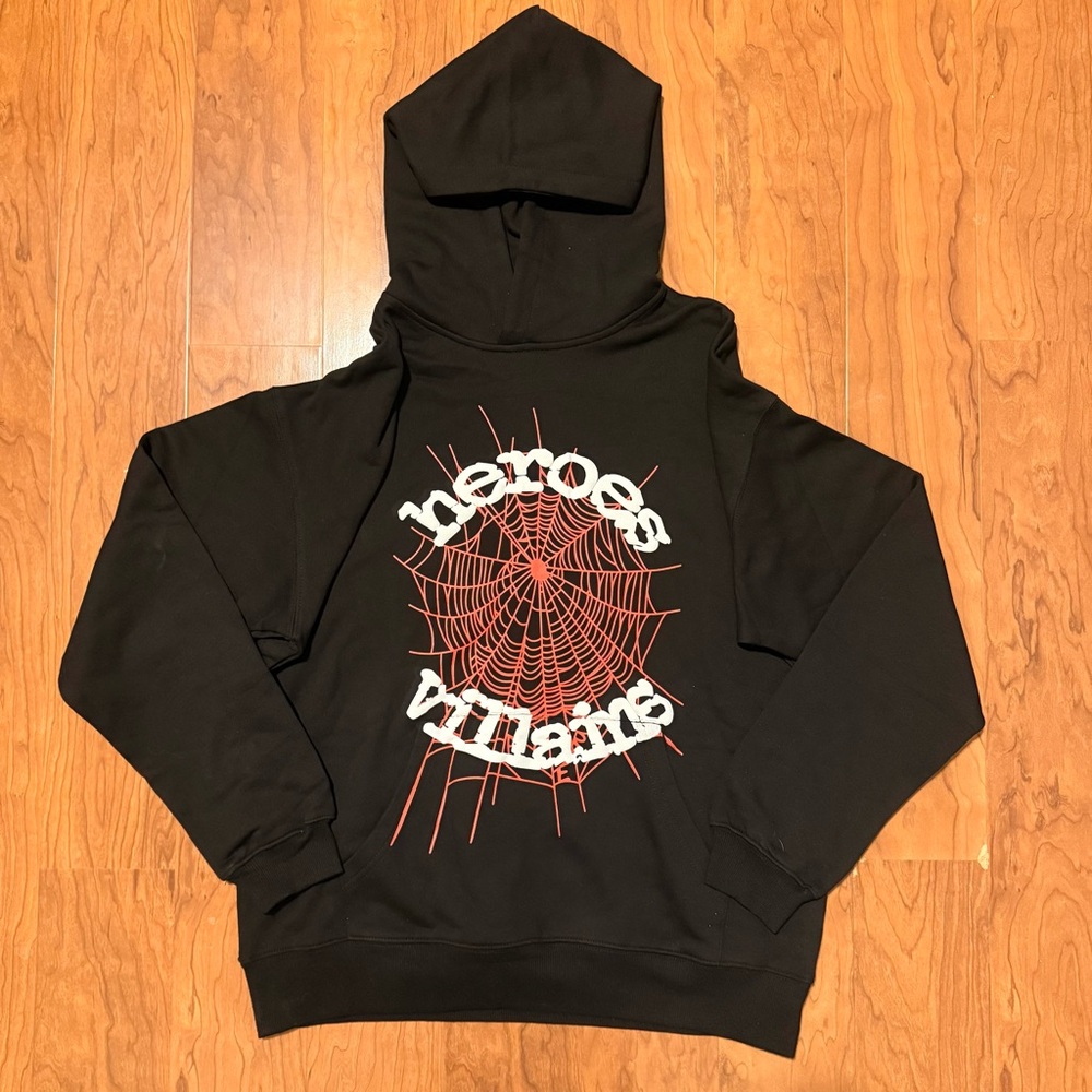 YOUNG THUG X METRO BOOMIN Heroes & Villians Black Sp5der Hoodie Sz Large